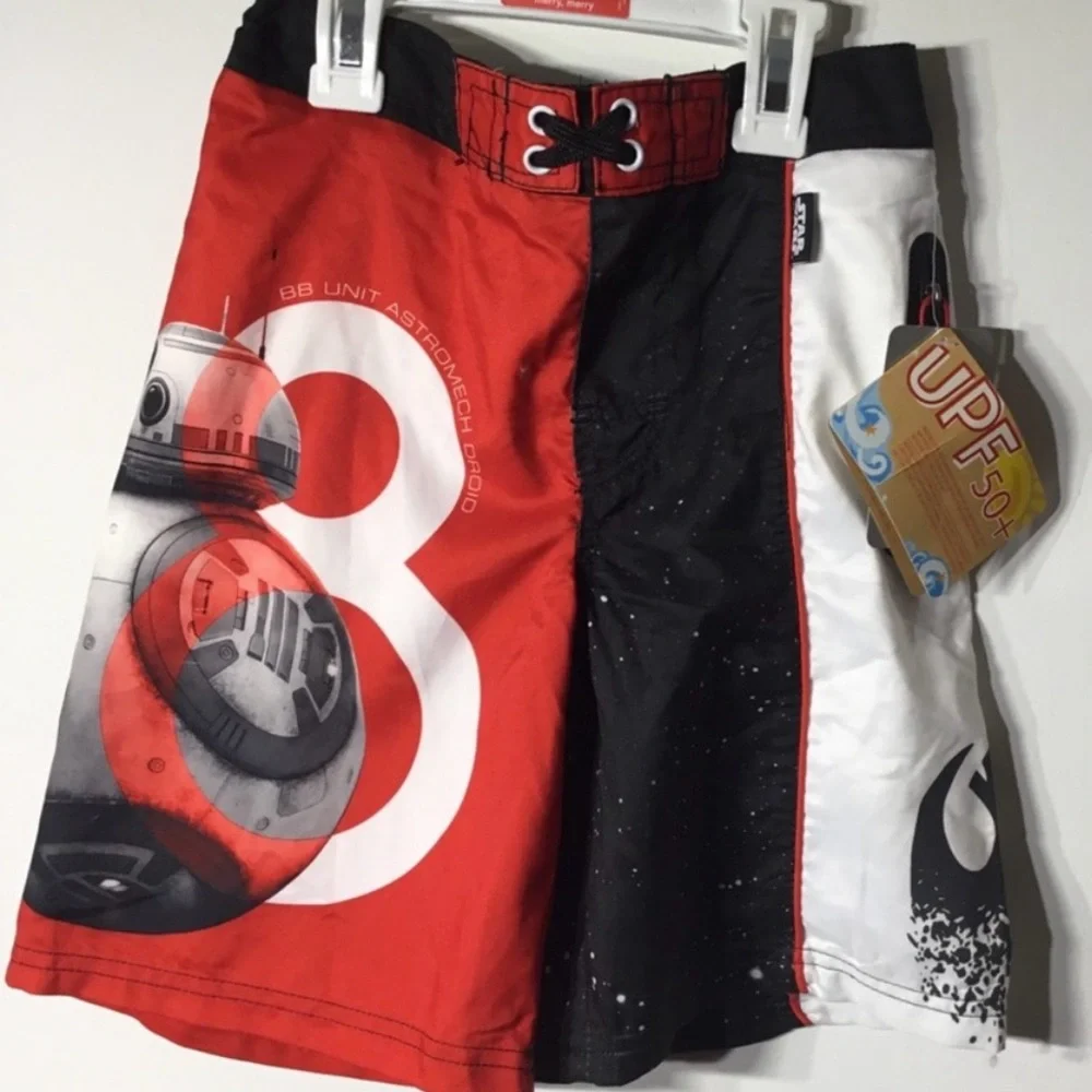 Disney Store Boys Star Wars Swim Trunks & Swim Top SPF NEW NWT